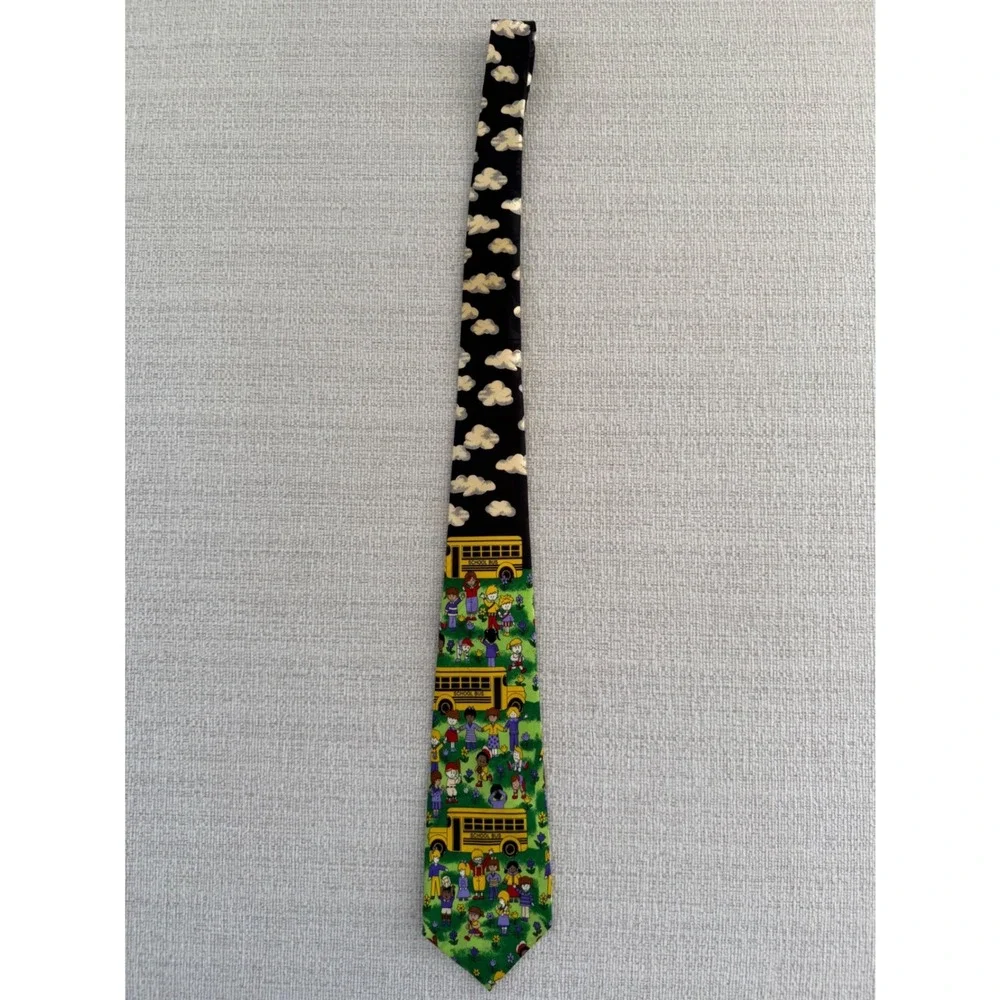 Fratello Hand Made Neck Tie Back to School Bus Driver Teacher Children Novelty